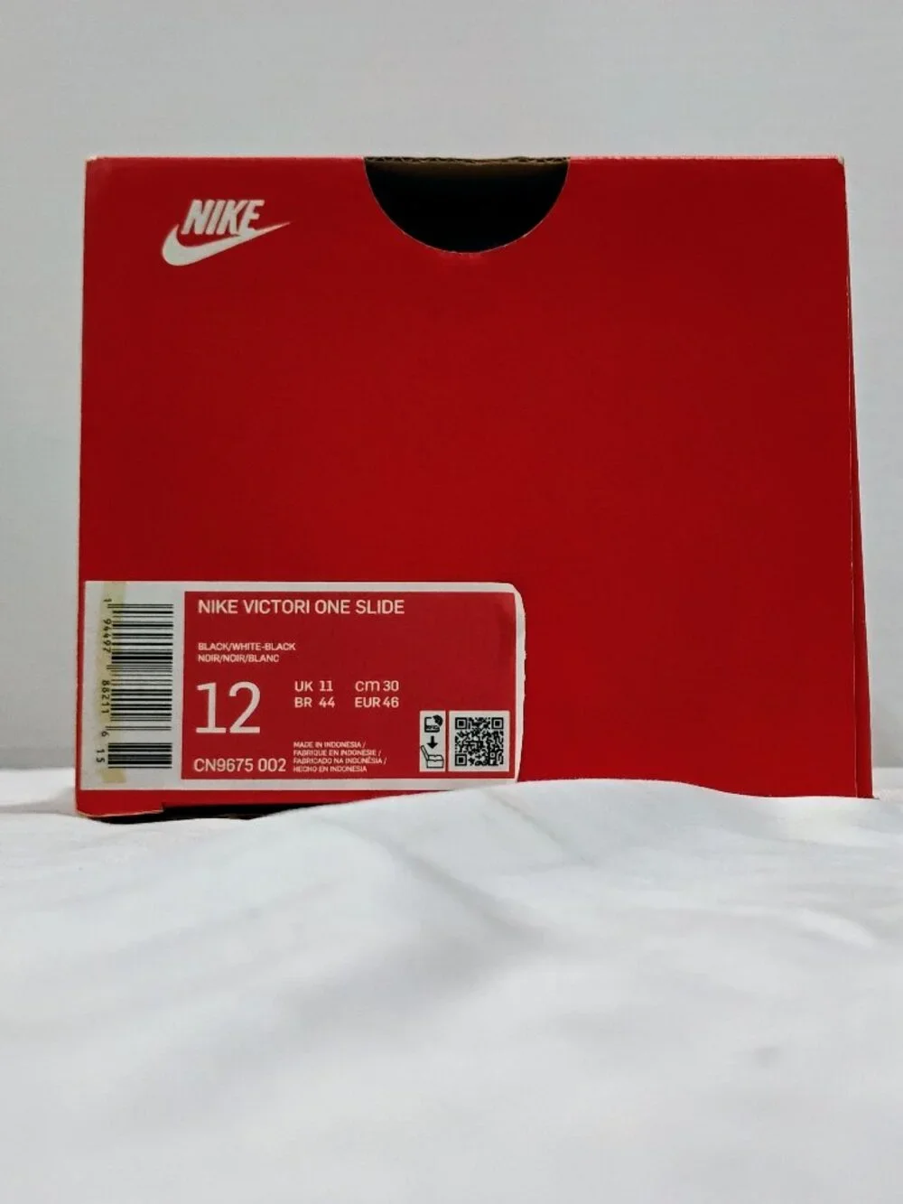 NWT Nike Men's Victori One Slides Sport Sandal, Black/White Size 12